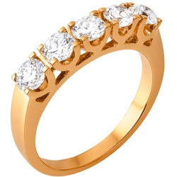 Σειρέ δαχτυλίδι από ροζ χρυσό Κ14 με ζιργκόν